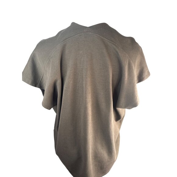 2/$30 ZARA Medium Deep V-Neck Khaki Green Cotton Blend Top - Picture 7 of 13